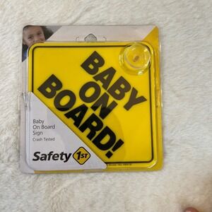New Safety 1st Baby On Board Sign Car Window Suction Cup Crash Tested Yellow‎